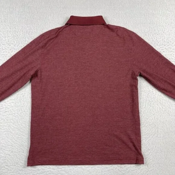 UNTUCKit Cero Long Sleeve Polo Shirt Red Stripe Men’s Medium - Picture 9 of 10